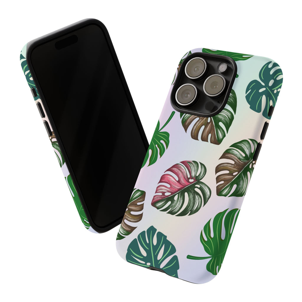 Tough Cases - Monstera Leaf Themed Phone Protection for iPhone, Samsung, and Google Pixel (Matte/Glossy)
