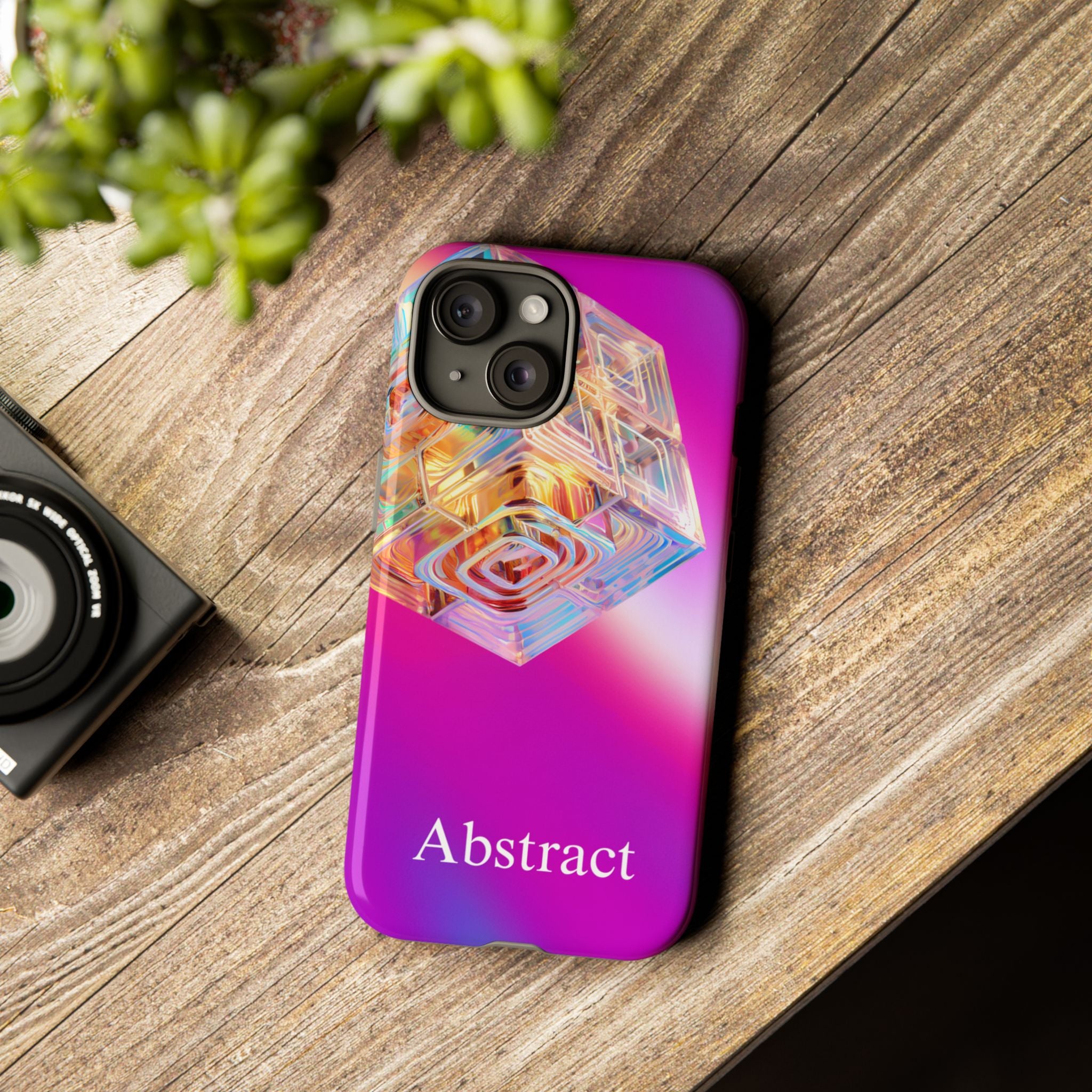 Vibrant 3D Cube Phone Case - Colorful Gradient Art for iPhone, Samsung & Pixel