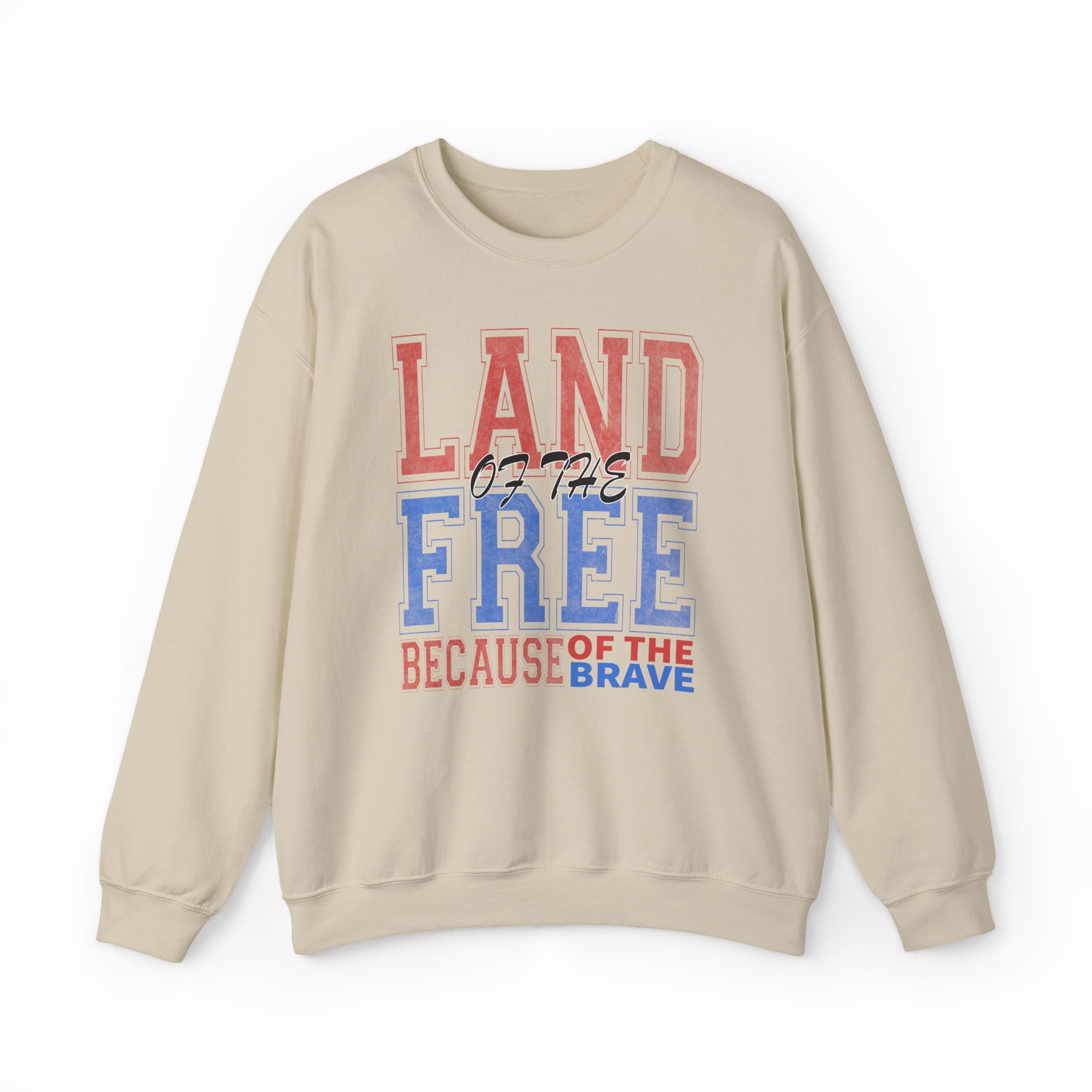 Patriotic Sweatshirt - Land of The Free America Flag Crewneck