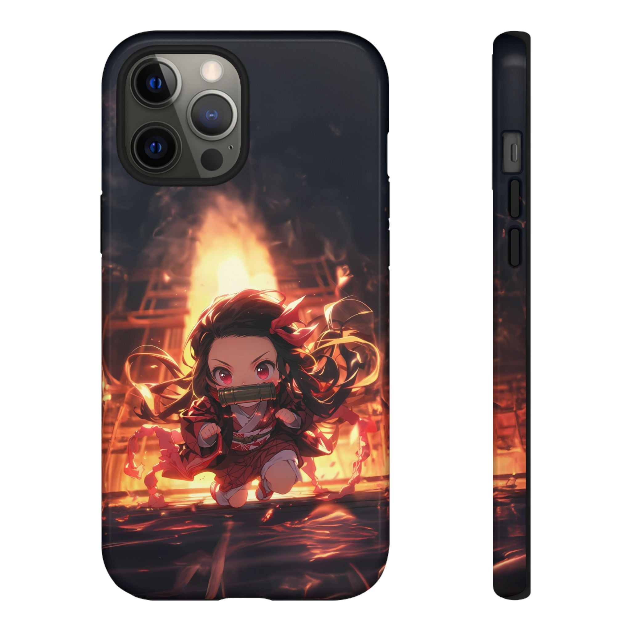Chibi Nezuko Kamado Tough Phone Case – Anime Protective Case for iPhone & Samsung, UV Resistant, Durable & Stylish