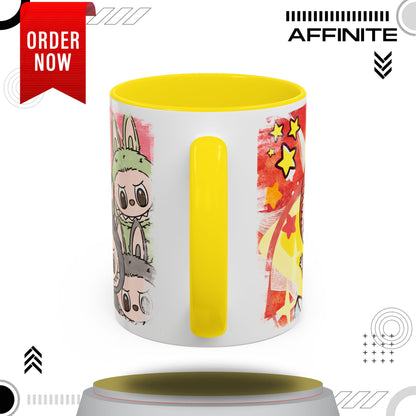Mug Lazy Yoga Labubu Cartoon Accent Coffee Mug - Fun and Playful Design for Coffee Lovers