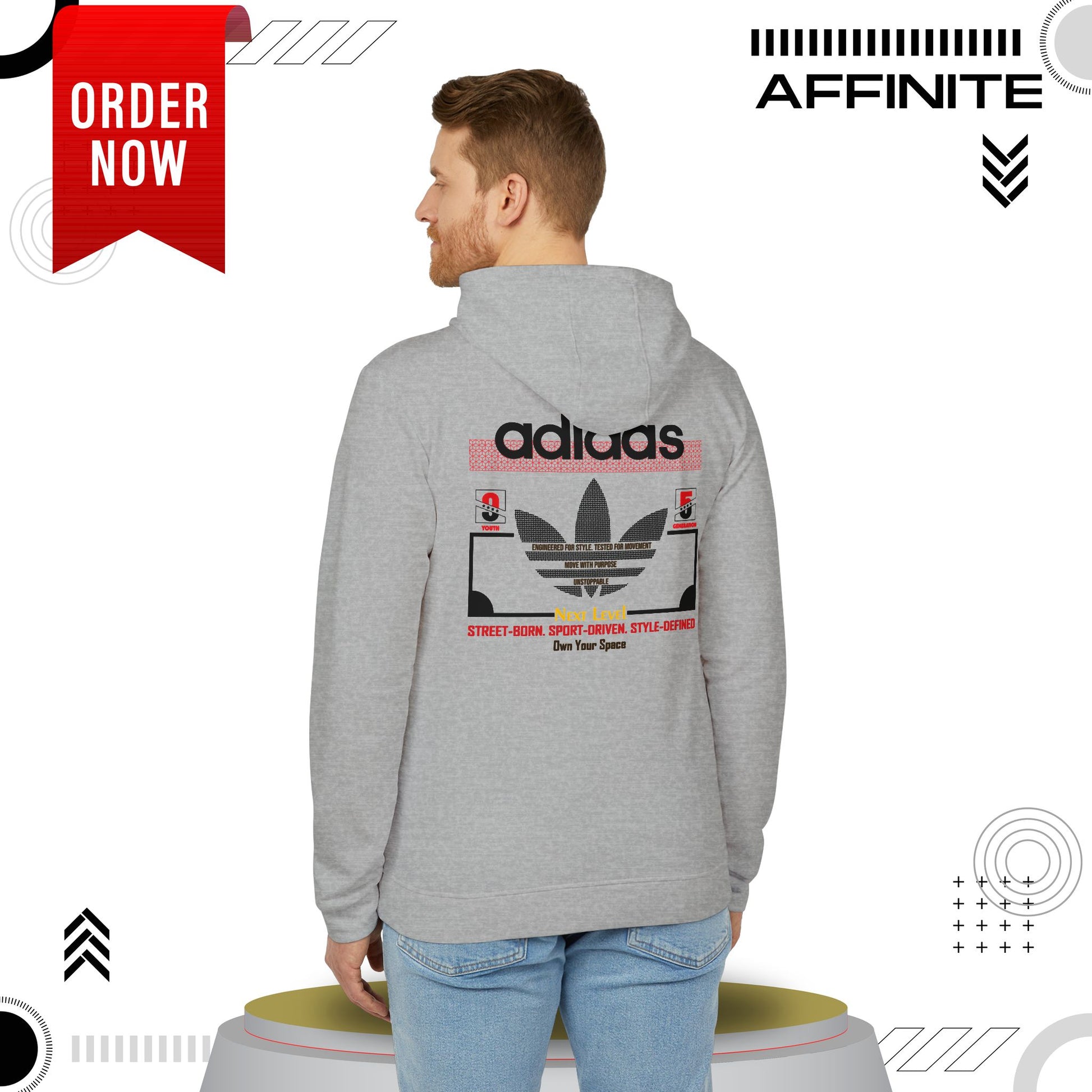 Hoodie Fleece Hoodie - T rendy Adidas Unisex Streetwear and Lounge Wear