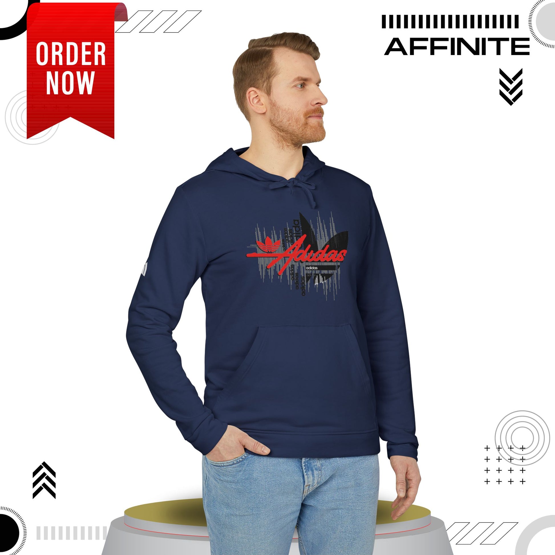 Hoodie Fleece Hoodie - T rendy Adidas Unisex Streetwear and Lounge Wear