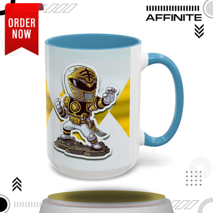 Mug White Ranger Mug – 11oz & 15oz Mighty Morphin Power Rangers Ceramic Cup 15oz Light Blue