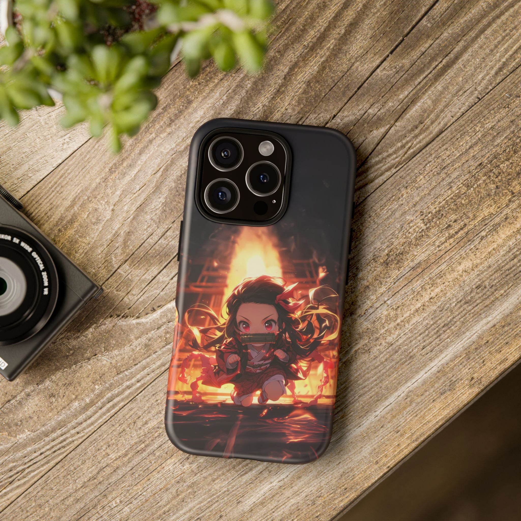Chibi Nezuko Kamado Tough Phone Case – Anime Protective Case for iPhone & Samsung, UV Resistant, Durable & Stylish