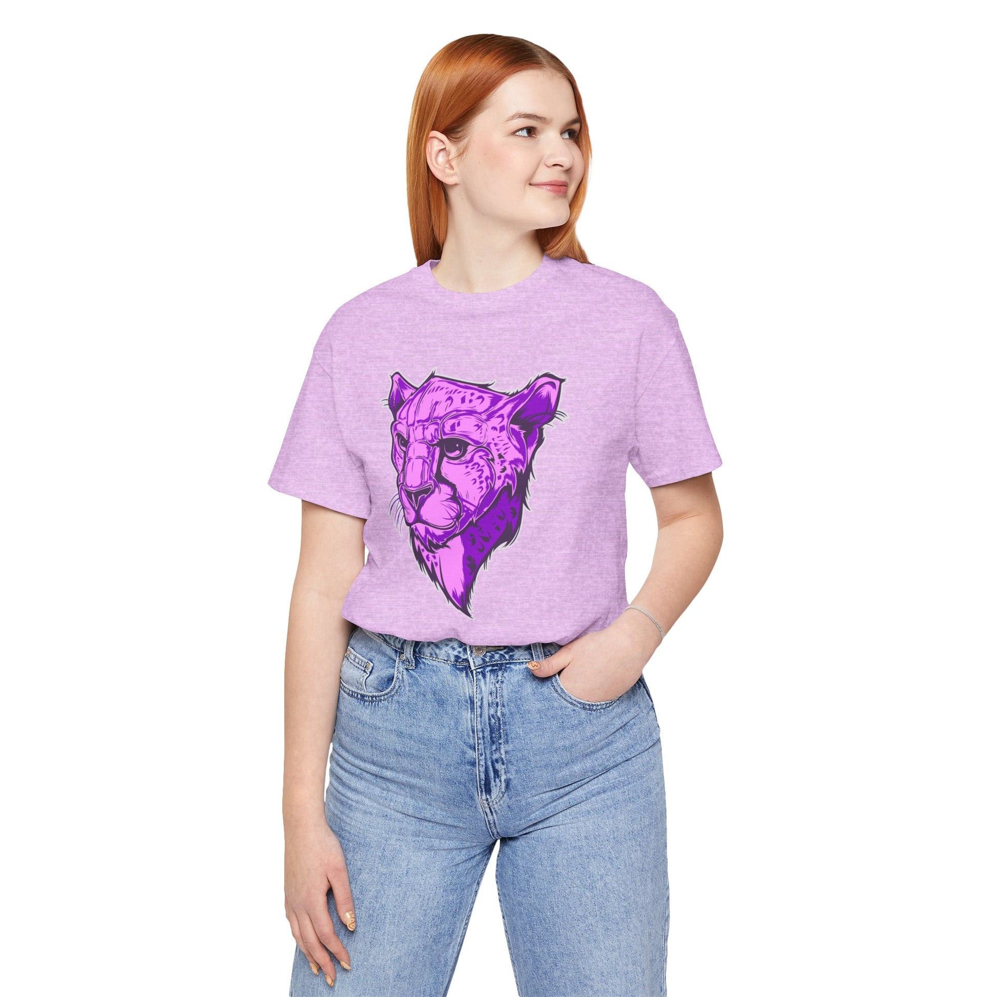 T-Shirt Vibrant Purple Leopard Tee - Unisex Jersey Shirt, Wild Animal Print, Graphic Tee, Gifts for Nature Lovers, Unique Artwear, Stylish [...]