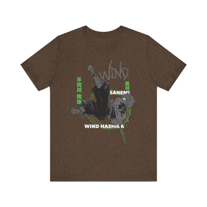 T-Shirt Sanemi Wind Hashira Shirt - Official Demon Slayer Merch (Unisex Anime Tee) Heather Brown