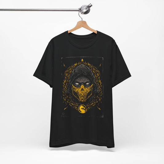 T-Shirt Scorpion Fire Ninja Graphic T-Shirt – Black & Yellow Gamer Tee Black