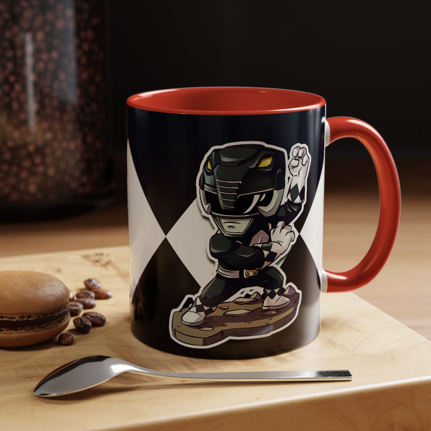 Mug Mighty Morphin Power Rangers Black Ranger Ceramic Mug - 11oz & 15oz Coffee Mug - Accent Mug for Pop Culture Fans