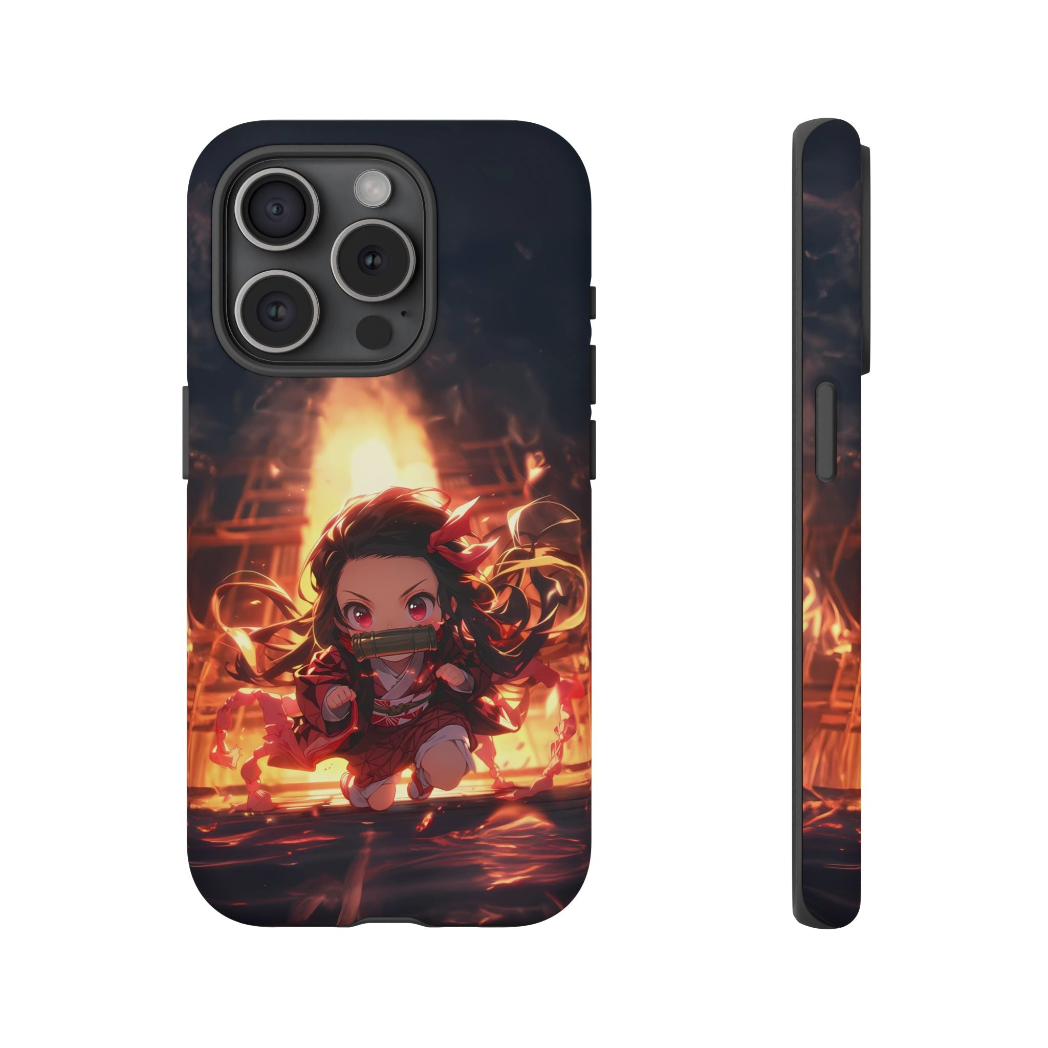 Chibi Nezuko Kamado Tough Phone Case – Anime Protective Case for iPhone & Samsung, UV Resistant, Durable & Stylish