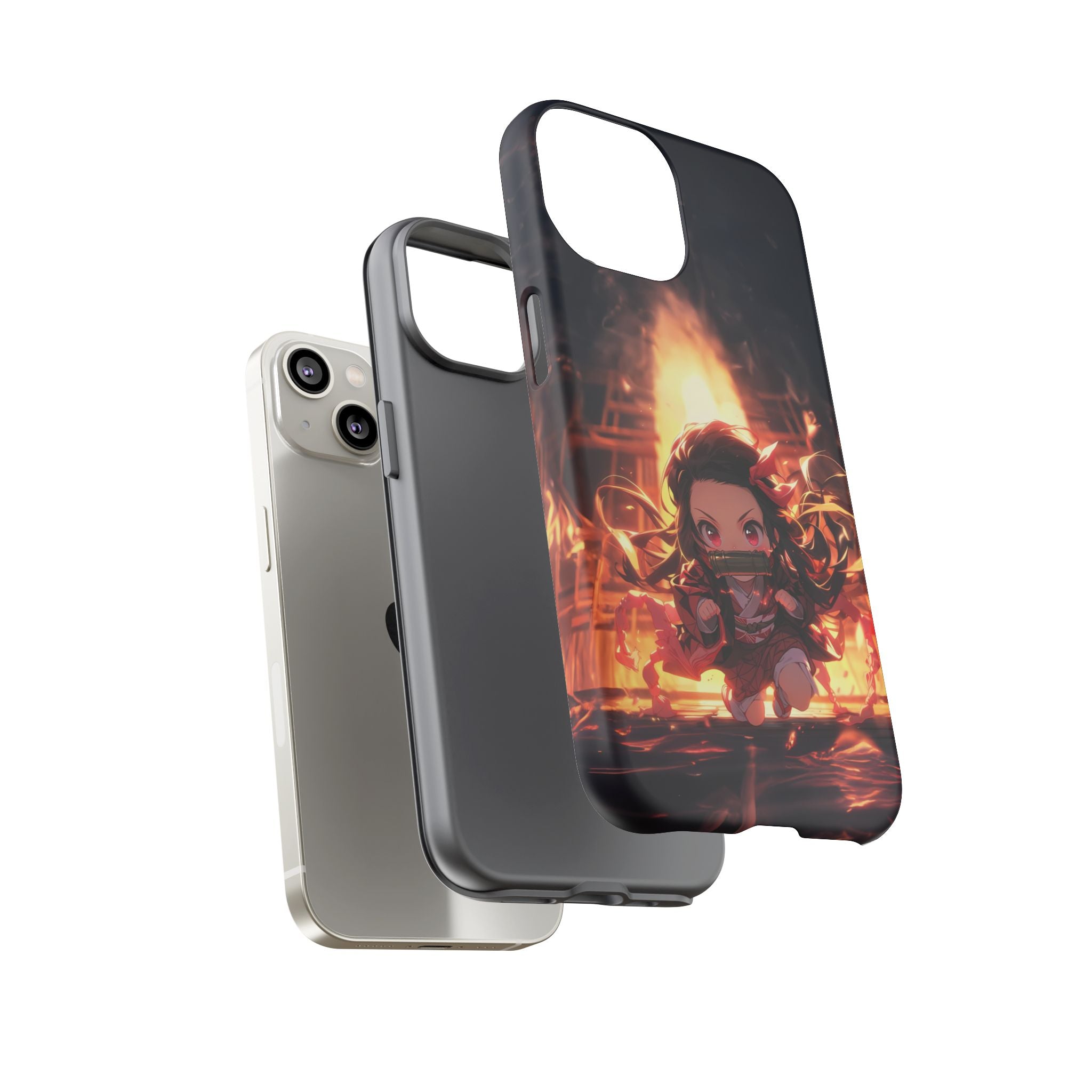 Chibi Nezuko Kamado Tough Phone Case – Anime Protective Case for iPhone & Samsung, UV Resistant, Durable & Stylish
