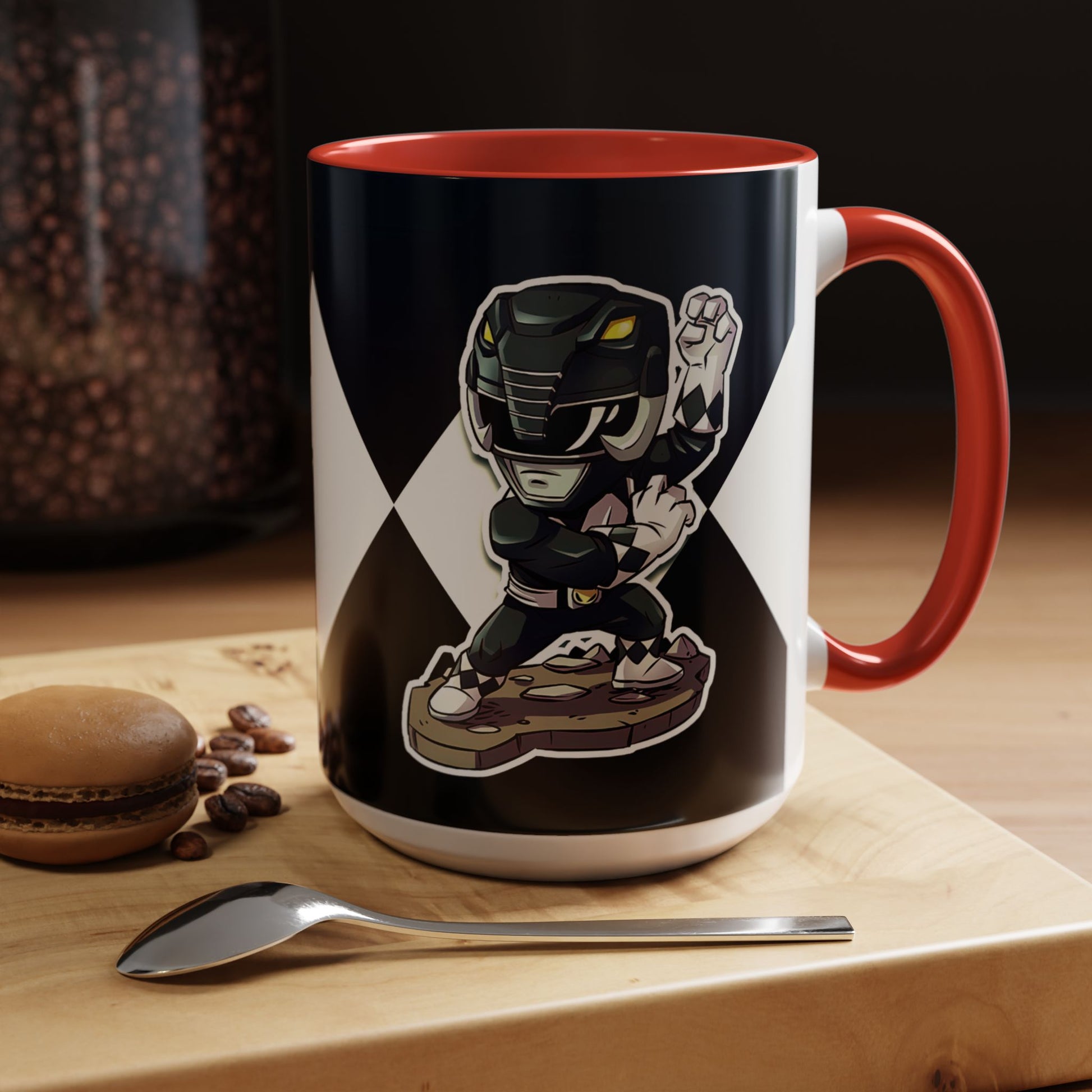 Mug Mighty Morphin Power Rangers Black Ranger Ceramic Mug - 11oz & 15oz Coffee Mug - Accent Mug for Pop Culture Fans