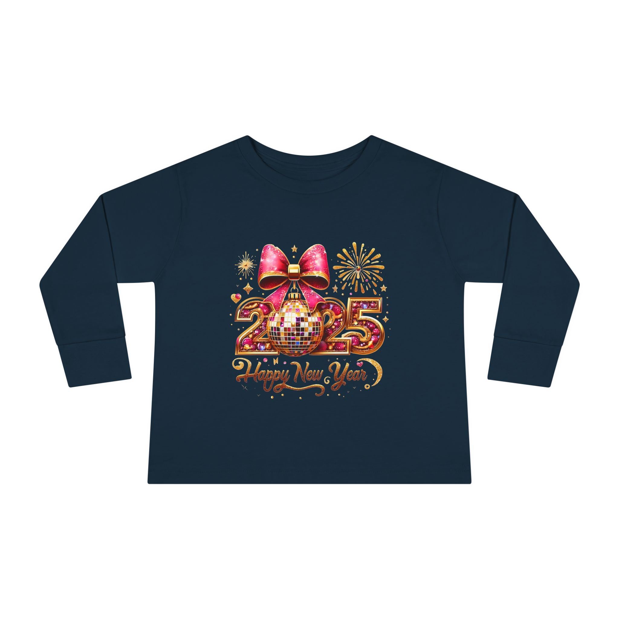 Toddler Long Sleeve Tee - 2025 Happy New Year Disco Design
