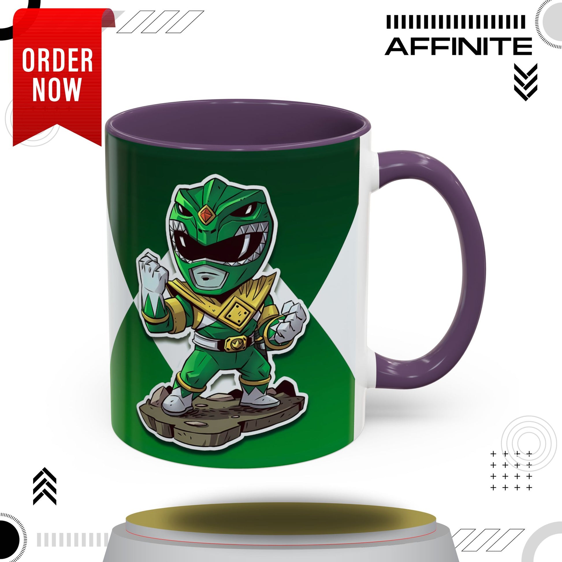 Mug Green Ranger Mug – 11oz & 15oz Mighty Morphin Power Rangers Ceramic Cup 11oz Purple