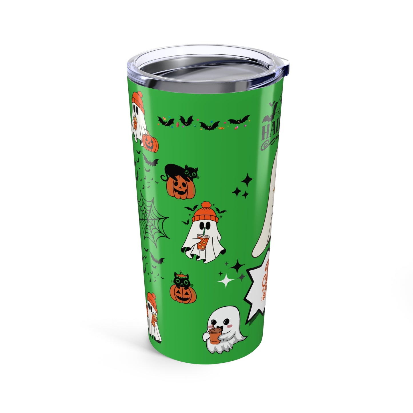 Tumblers Tumbler 20oz Vibrant Green, "Spooky Halloween 20oz Tumbler" Keep Your Drinks Hot or Cold with Style!
