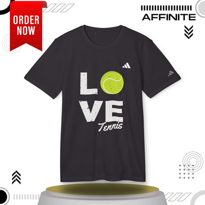 T-Shirt Love Tennis Unisex Sport T-shirt, Athletic Tee, Gift for Tennis Lovers, Tennis Apparel, Sportswear, Fitness Clothing by Adidas Black