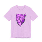 Purple Leopard Shirt – Wild Animal Print Unisex Graphic Tee | Soft Cotton for Nature Lovers & Artwear Fans