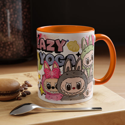 Mug Lazy Yoga Accent Coffee Mug - Fun and Colorful 11oz & 15oz Mugs for Coffee Lovers