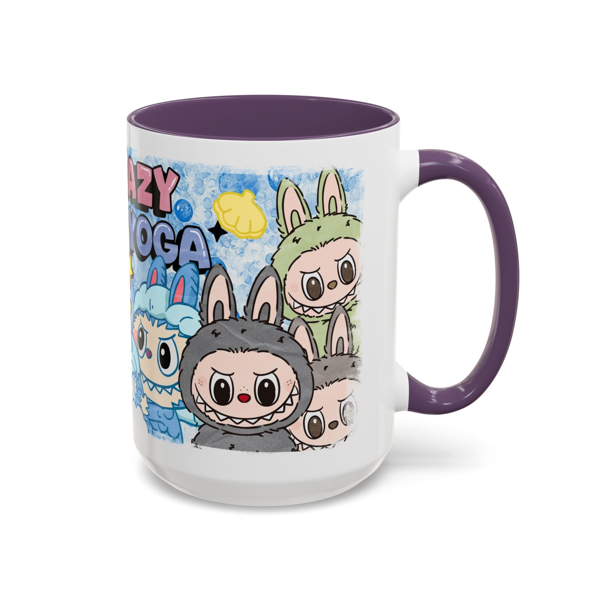 Lazy Yoga Accent Coffee Mug - Cute Animal Design 11oz & 15oz