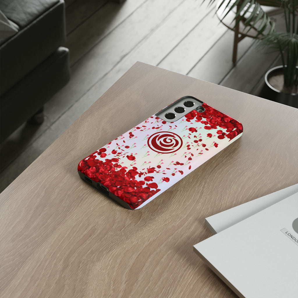 Tough Cases - Red Blossom Elegance Themed Phone Protection for iPhone, Samsung, and Google Pixel (Matte/Glossy)