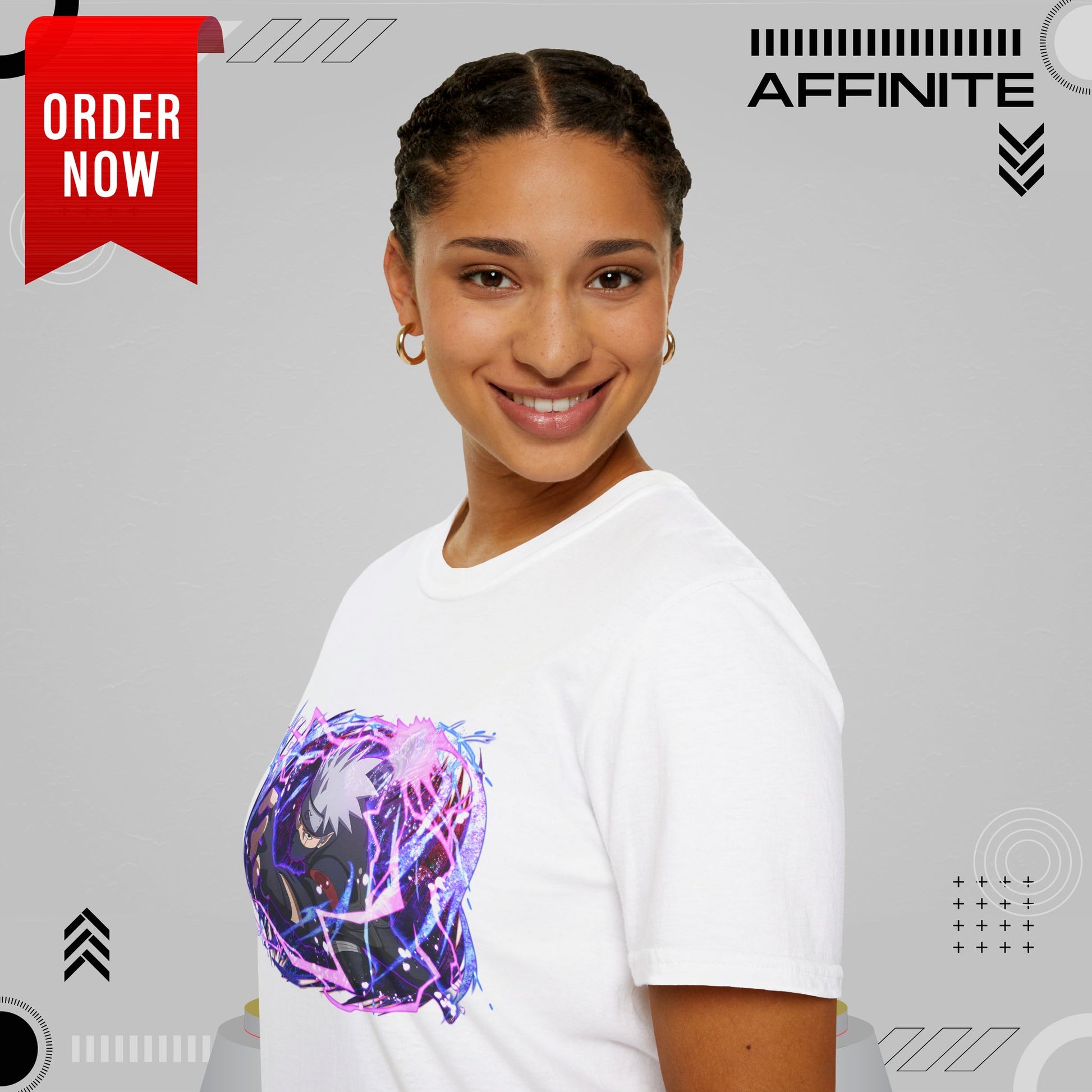 T-Shirt Unisex Softstyle T-Shirt - Bold Anime Kakashi Graphics