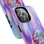 Futuristic Gradient Tough Case – 'Future is Now' 3D Design | Shockproof & UV Protected