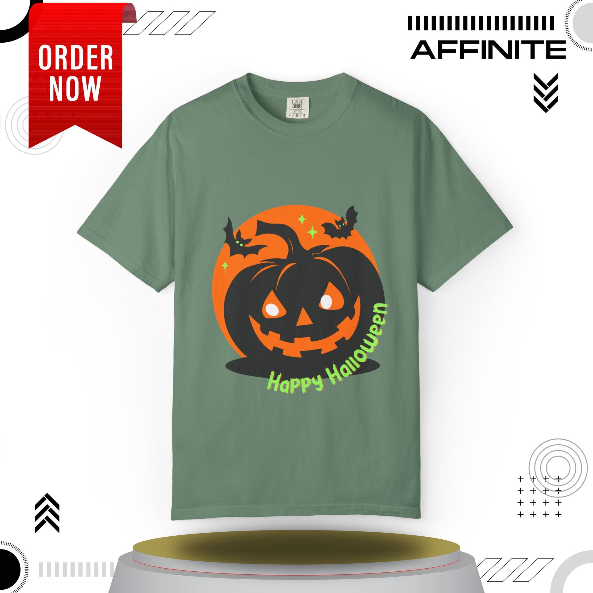 T-Shirt Mens Halloween T Shirts - Wickedly Soft Garment-Dyed Tee Light Green