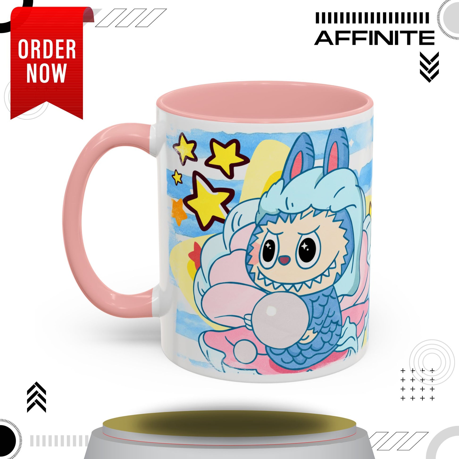 Mug Lazy Yoga Accent Coffee Mug - Cute Animal Design 11oz & 15oz 11oz Pink