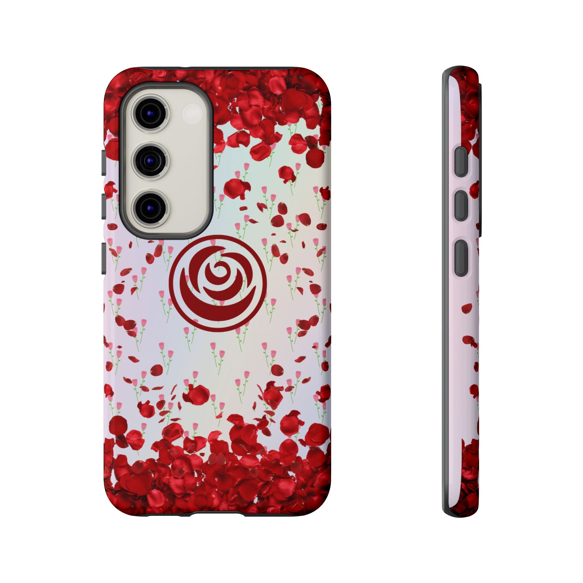 Tough Cases - Red Blossom Elegance Themed Phone Protection for iPhone, Samsung, and Google Pixel (Matte/Glossy)