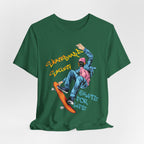 T-Shirt Skateboard Society Unisex Tee - Vibrant Orange Graphic T-Shirt for Skate Enthusiasts