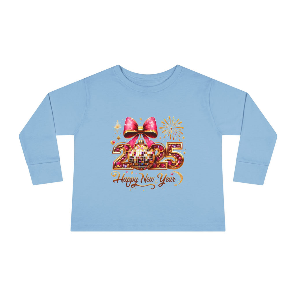 Toddler Long Sleeve Tee - 2025 Happy New Year Disco Design