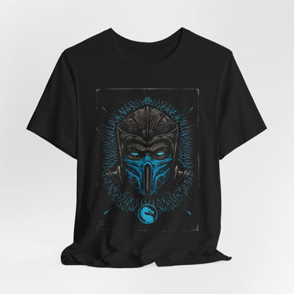 T-Shirt Epic Gamer Tee | Blue Flame Masked Warrior