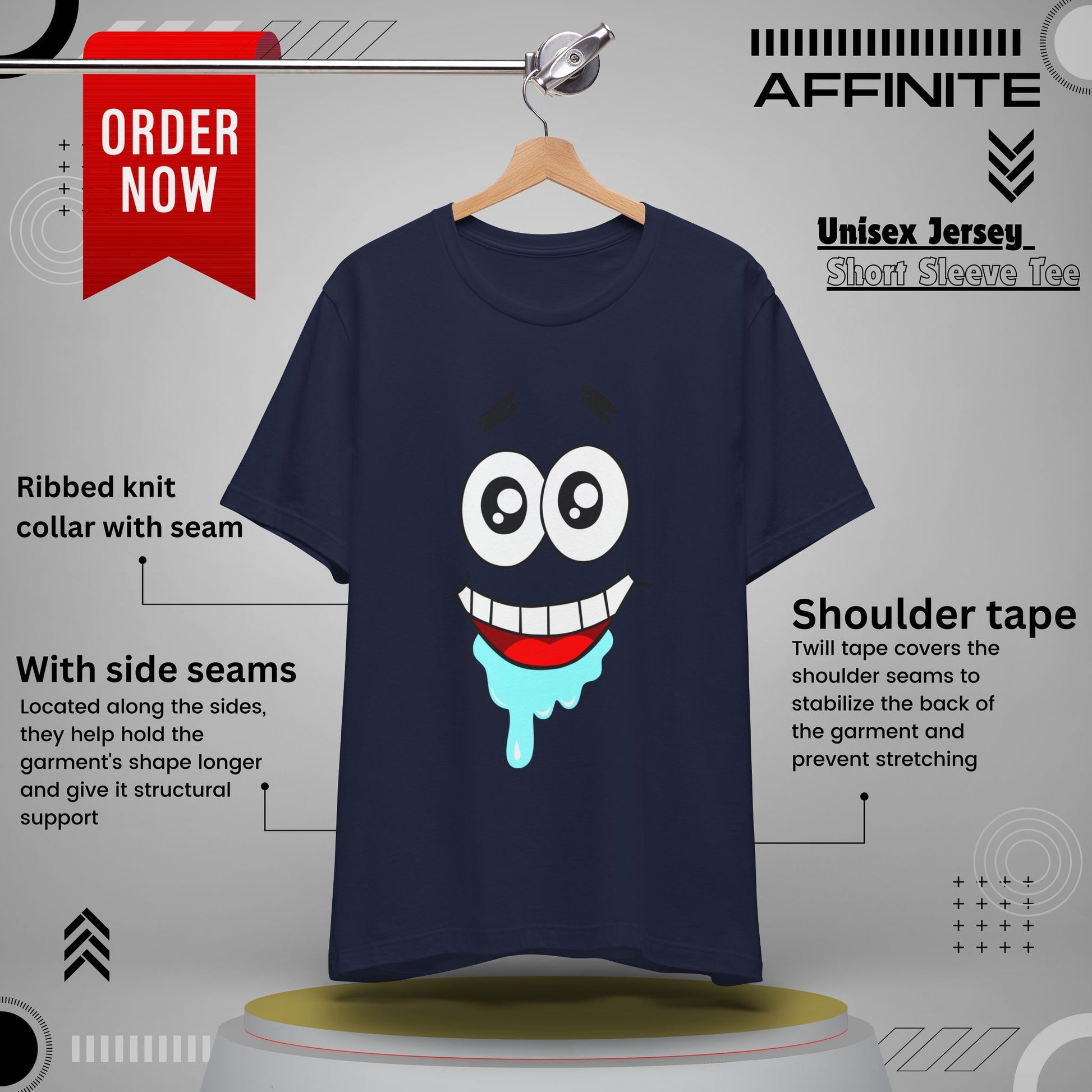 T-Shirt Cartoon Clothing - Spongebob Graphic Tee (Patrick & Mr. Krab) Navy