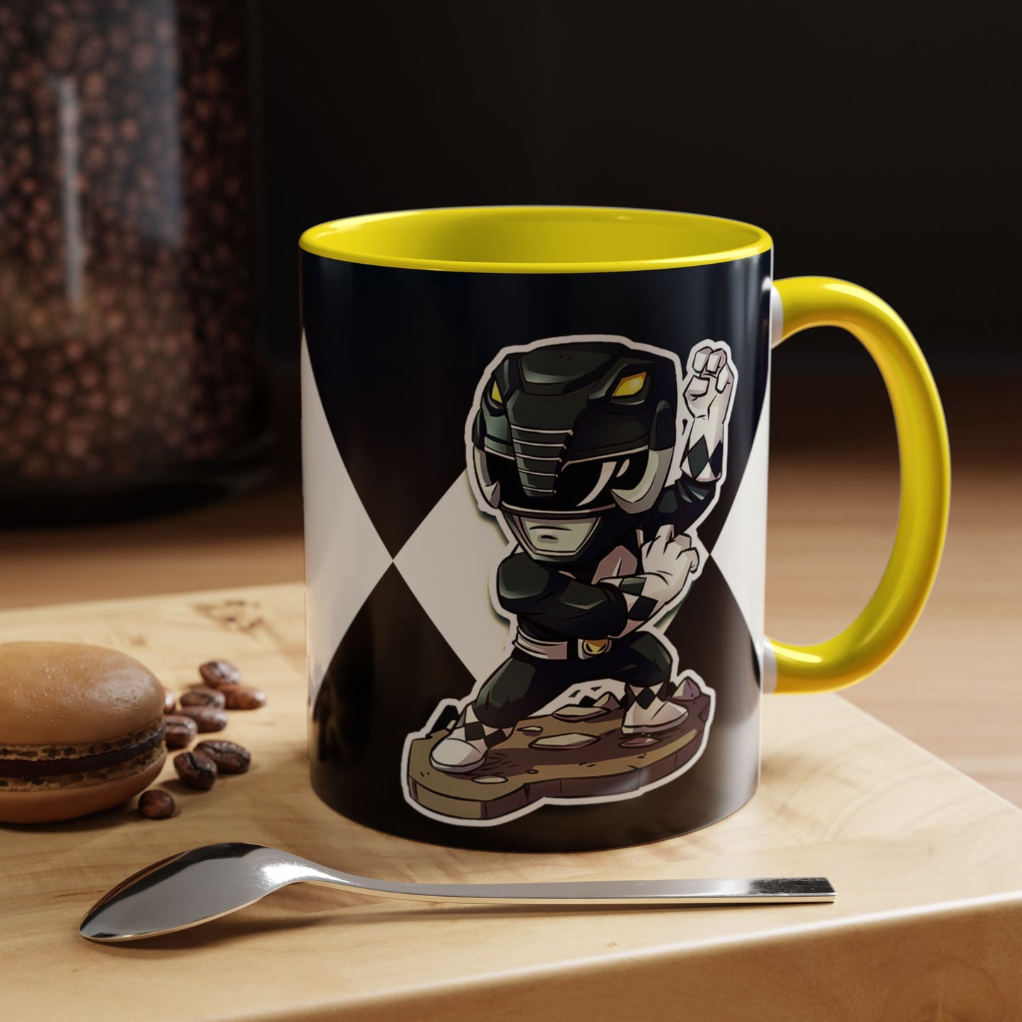 Mug Mighty Morphin Power Rangers Black Ranger Ceramic Mug - 11oz & 15oz Coffee Mug - Accent Mug for Pop Culture Fans