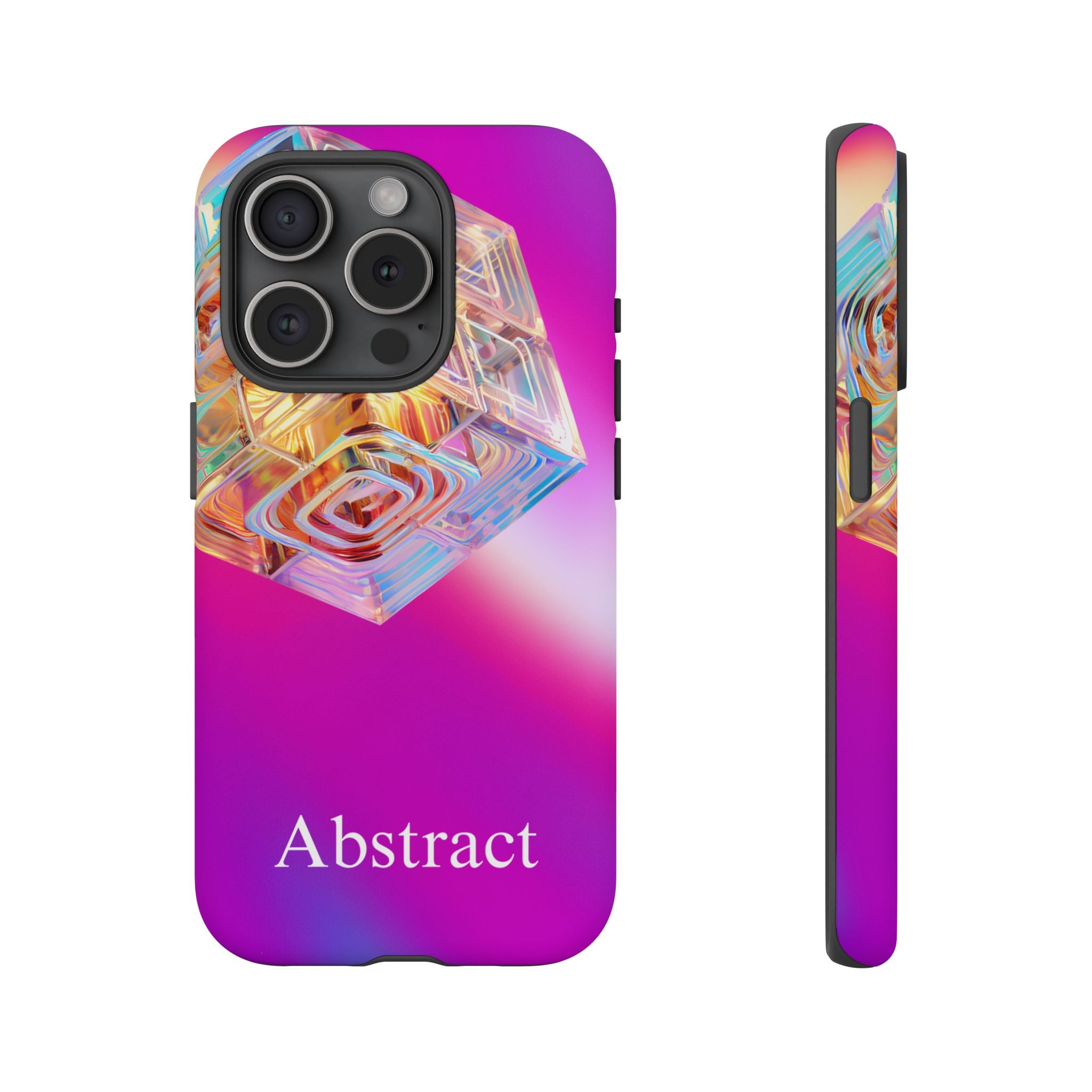 Vibrant 3D Cube Phone Case - Colorful Gradient Art for iPhone, Samsung & Pixel