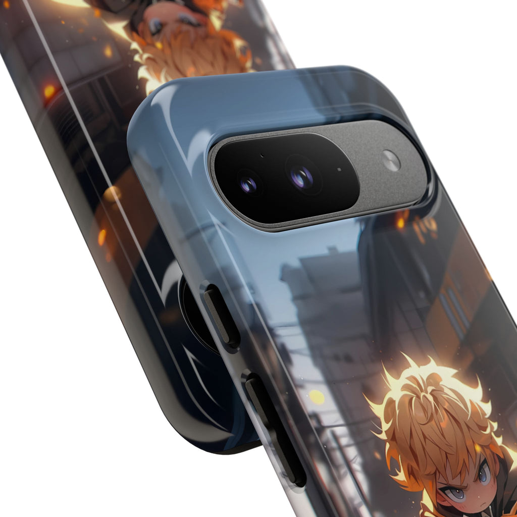 Chibi Zenitsu Lightning Tough Phone Case – Anime Protective Case for iPhone & Samsung, UV Resistant, Durable & Stylish