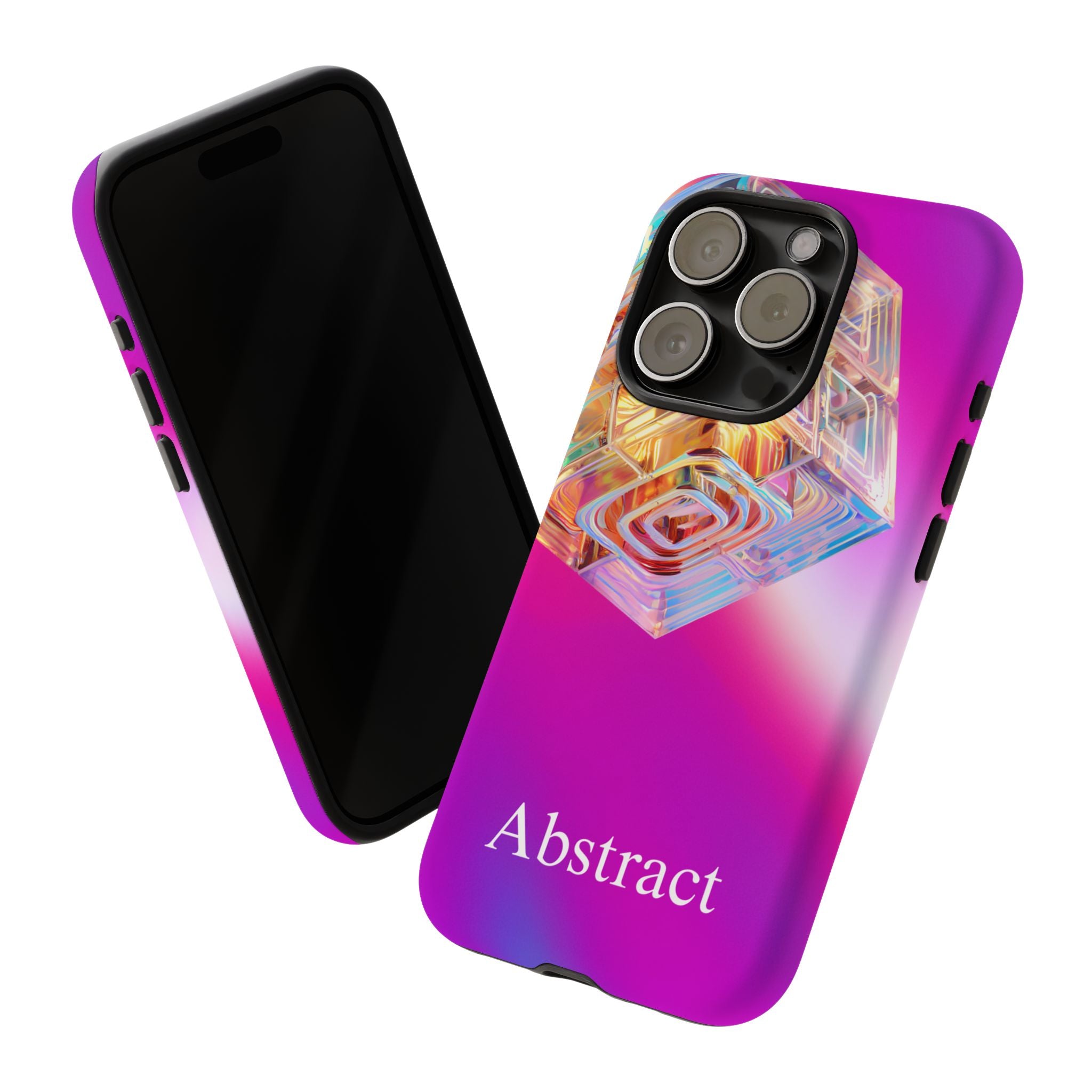 Vibrant 3D Cube Phone Case - Colorful Gradient Art for iPhone, Samsung & Pixel