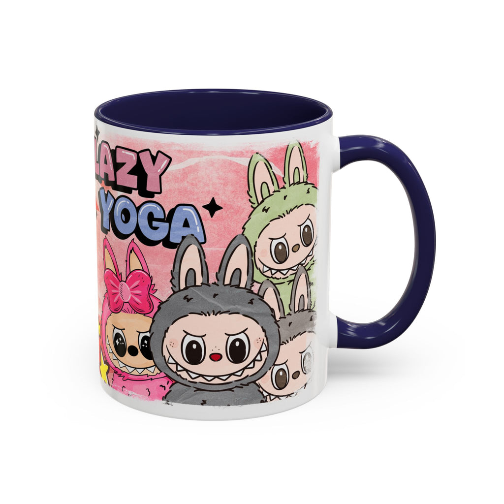 Lazy Yoga Labubu Cartoon Accent Coffee Mug - Fun and Playful Design for Coffee Lovers