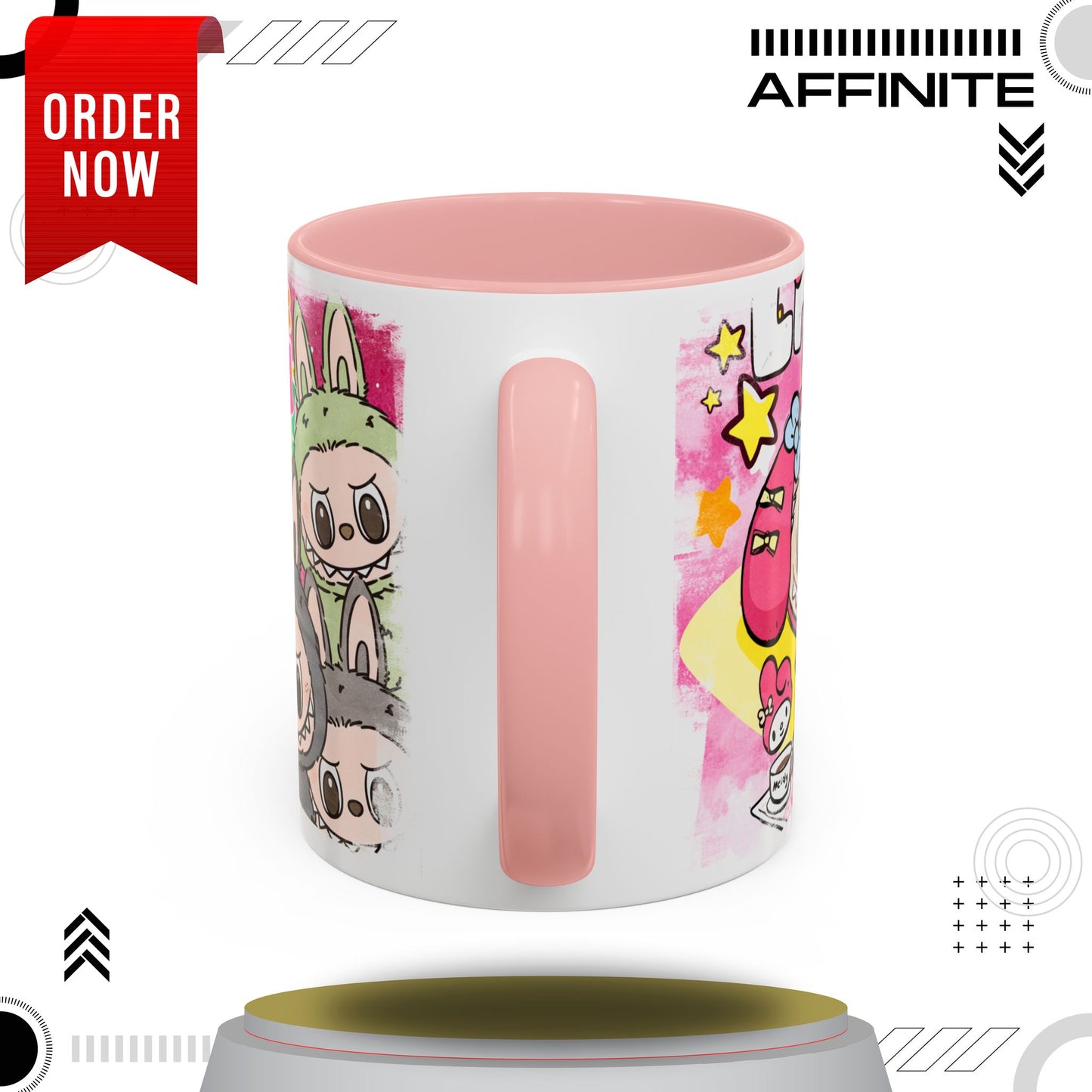 Mug Labubu Themed Accent Coffee Mug - Colorful & Whimsical Design for Kids and Collectors