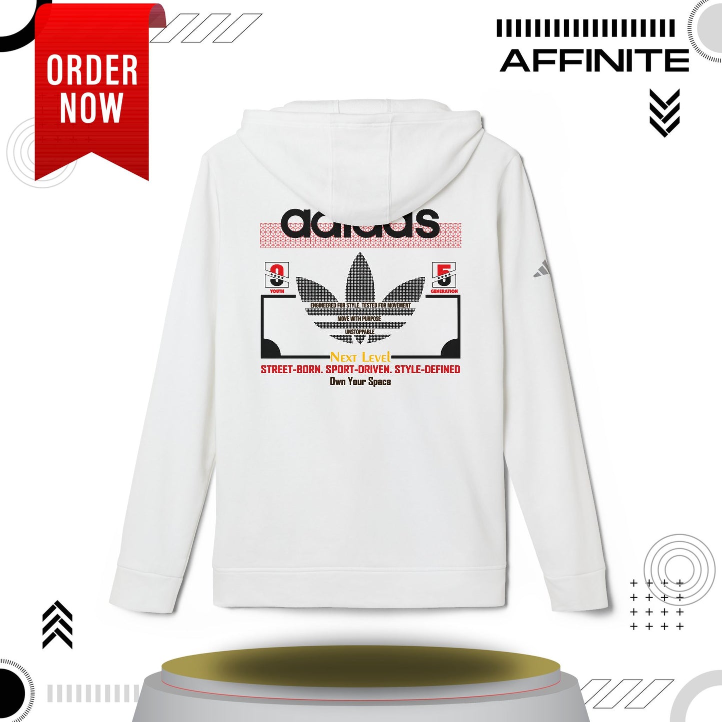 Hoodie Fleece Hoodie - T rendy Adidas Unisex Streetwear and Lounge Wear
