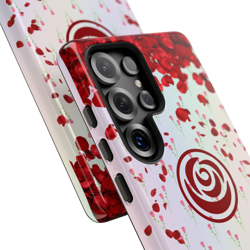 Tough Cases - Red Blossom Elegance Themed Phone Protection for iPhone, Samsung, and Google Pixel (Matte/Glossy)