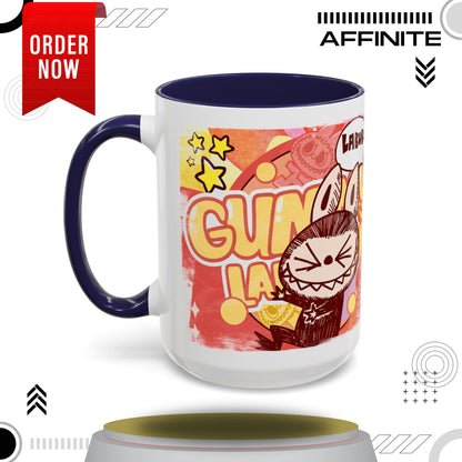 Mug Lazy Yoga Character Coffee Mug - Fun & Whimsical Art for Every Caffeine Lover 15oz Navy