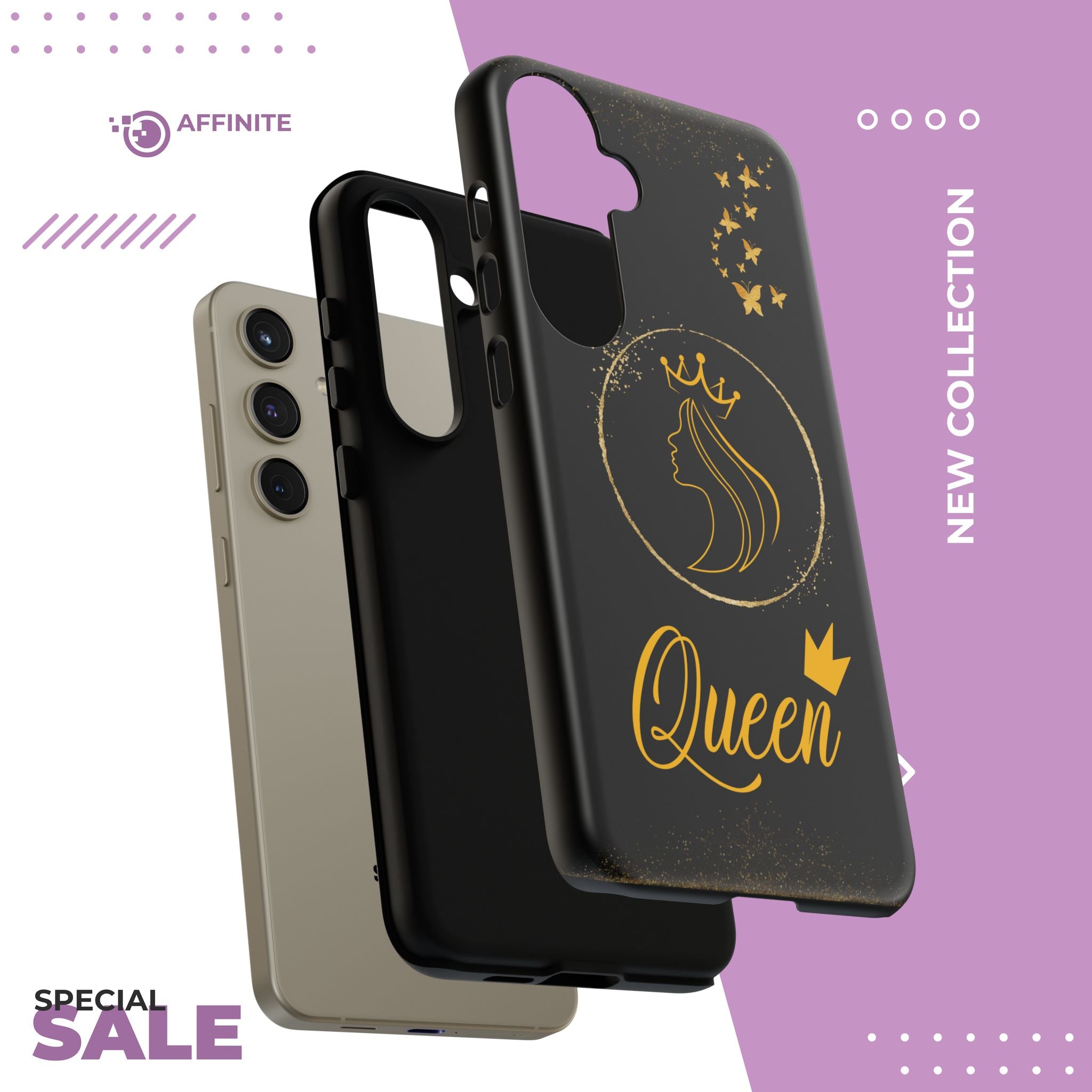 Tough Case Queen Phone Case – Matte & Glossy Crown Design for iPhone, Samsung & Pixel