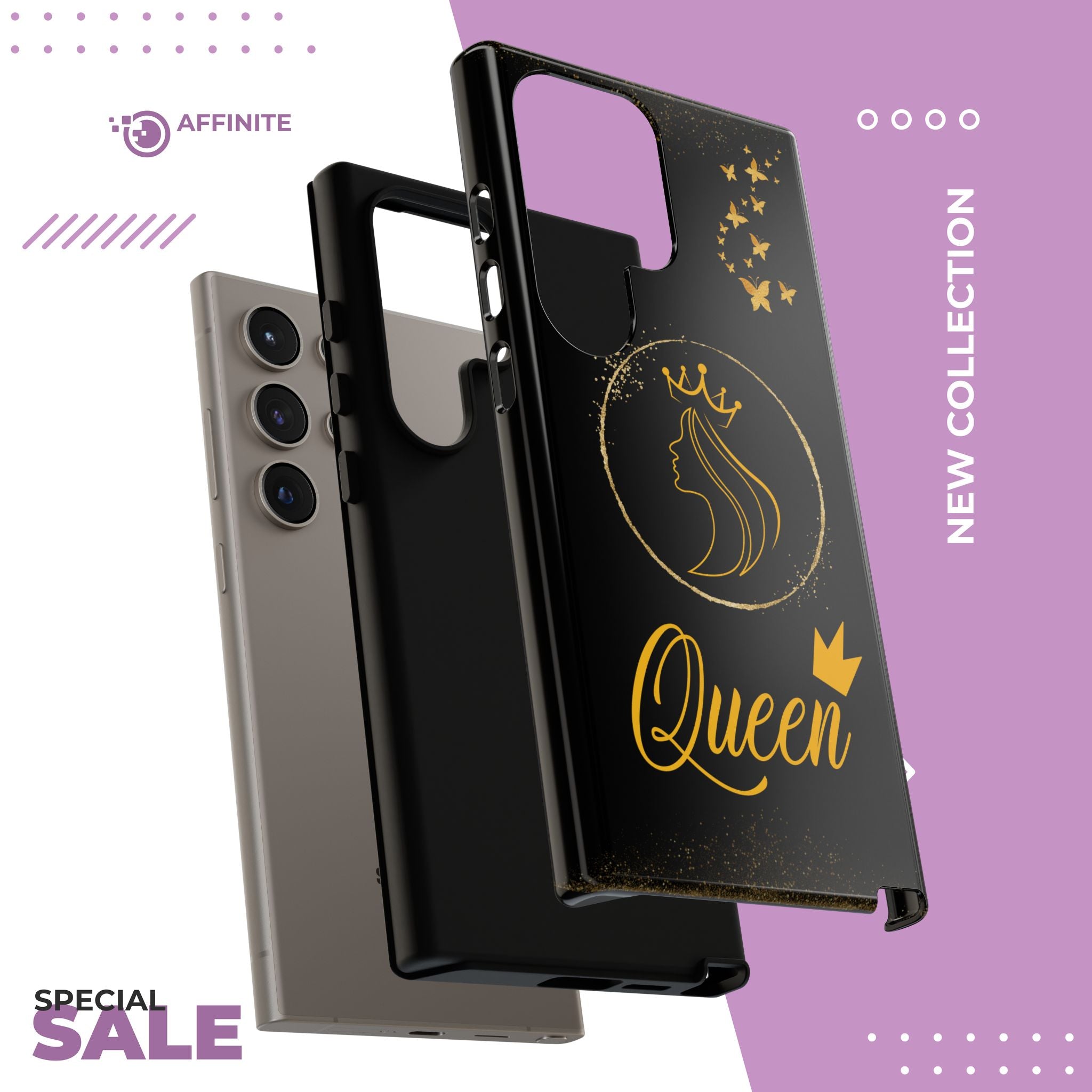 Tough Case Queen Phone Case – Matte & Glossy Crown Design for iPhone, Samsung & Pixel