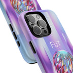 Futuristic Gradient Tough Case – 'Future is Now' 3D Design | Shockproof & UV Protected