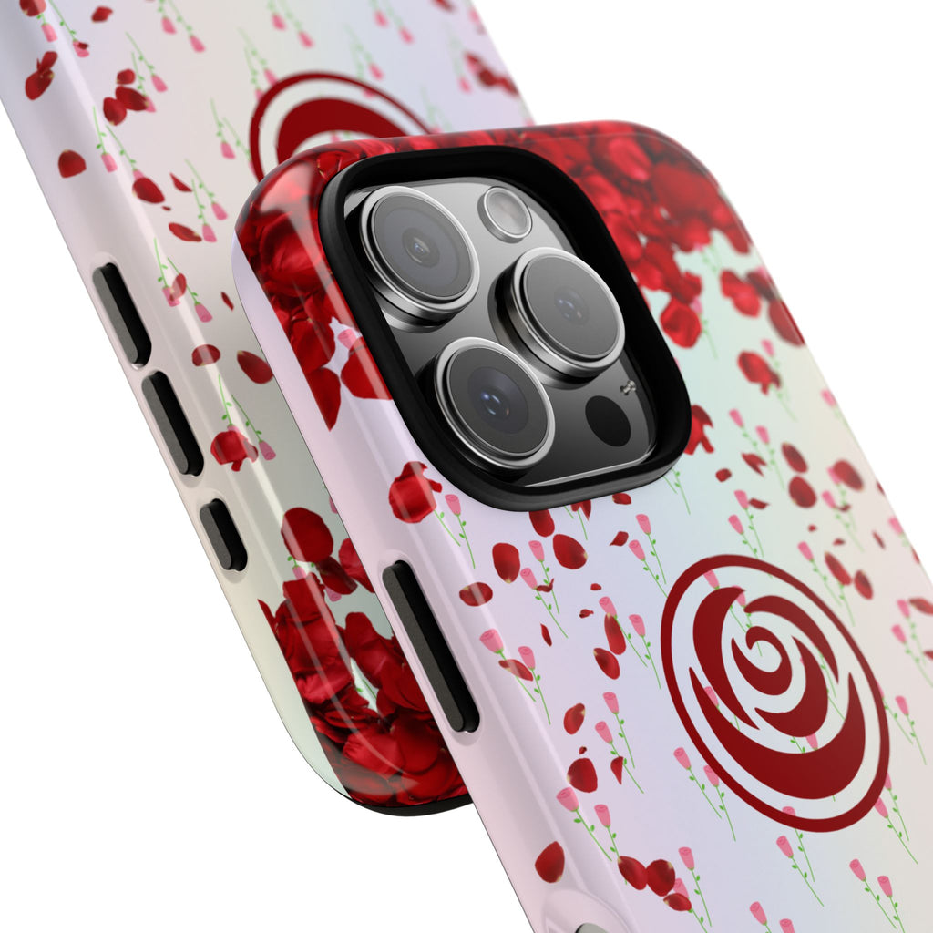 Tough Cases - Red Blossom Elegance Themed Phone Protection for iPhone, Samsung, and Google Pixel (Matte/Glossy)