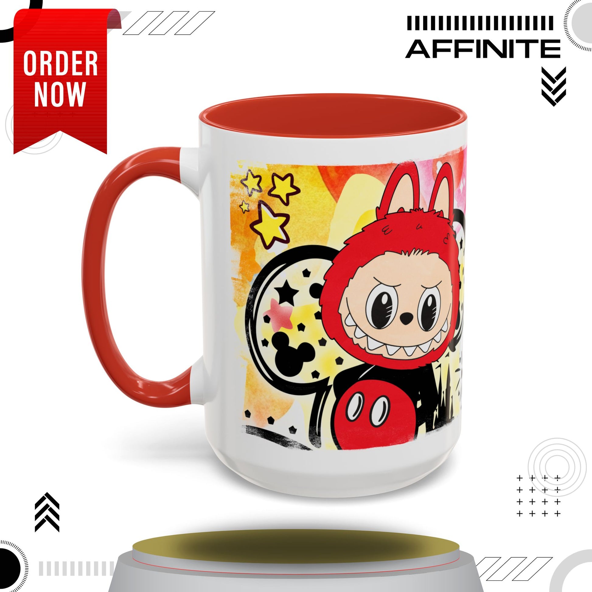 Mug Lazy Yoga Accent Coffee Mug - Fun and Colorful 11oz & 15oz Mugs for Coffee Lovers 15oz Red