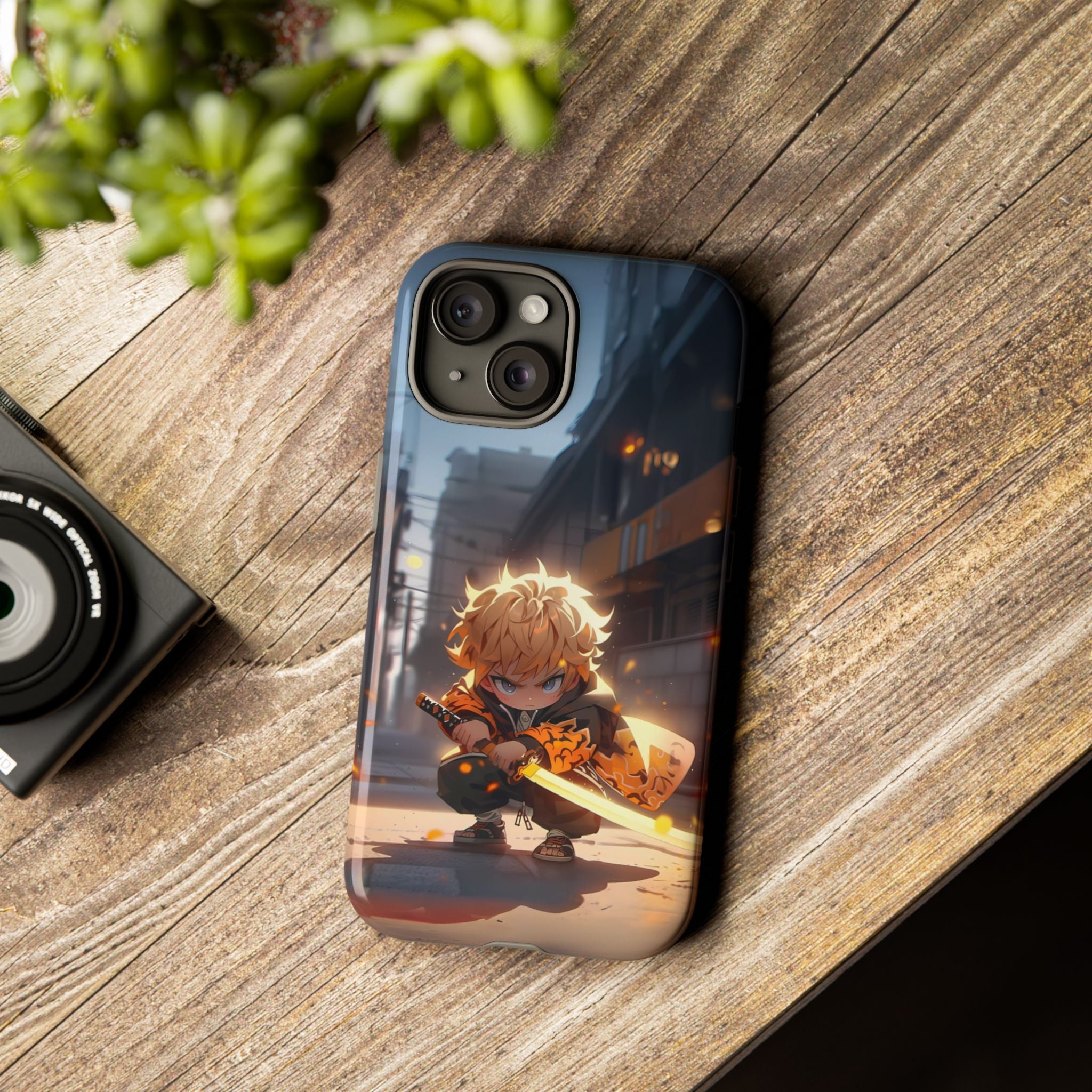 Chibi Zenitsu Lightning Tough Phone Case – Anime Protective Case for iPhone & Samsung, UV Resistant, Durable & Stylish