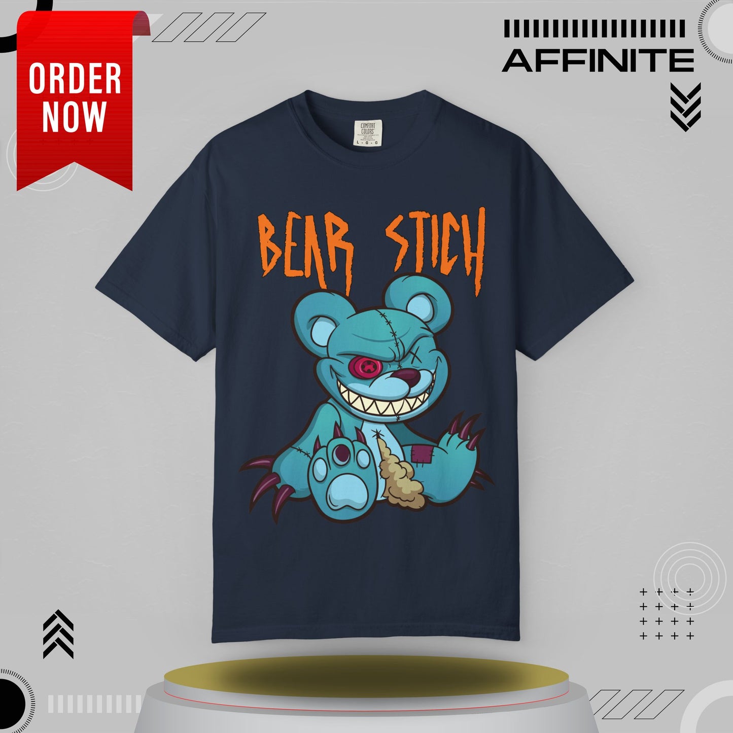 T-Shirt Bear Stick T-Shirt - Fun Garment-Dyed Graphic Tee (S-4XL) | Comfort Colors®