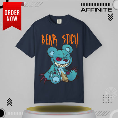 T-Shirt Bear Stick T-Shirt - Fun Garment-Dyed Graphic Tee (S-4XL) | Comfort Colors®